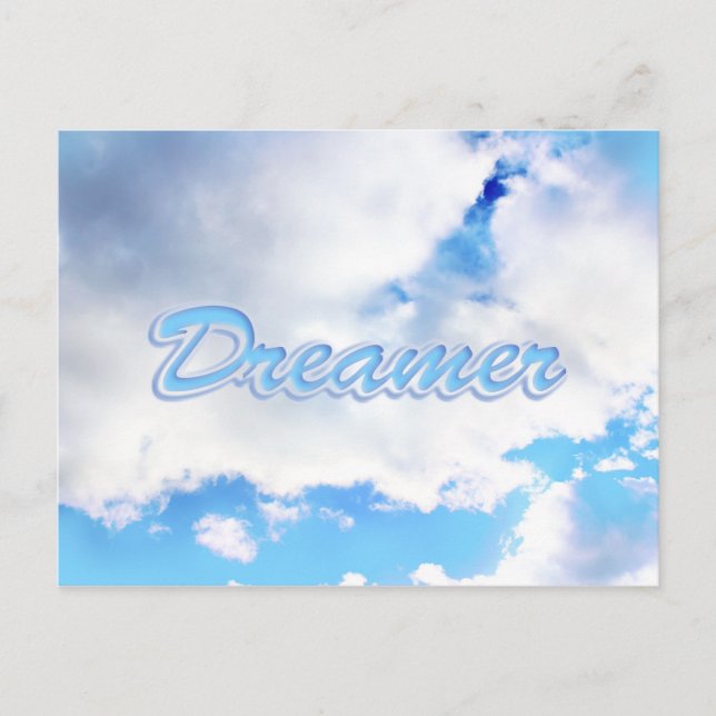 Dreamer Puffy White Clouds and Blue Sky Postcard (Front)