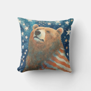 Dreamer Stars and Stripes Bear Cushion