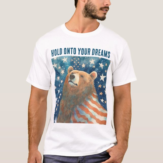 Dreamer Stars and Stripes Bear T-Shirt (Front)