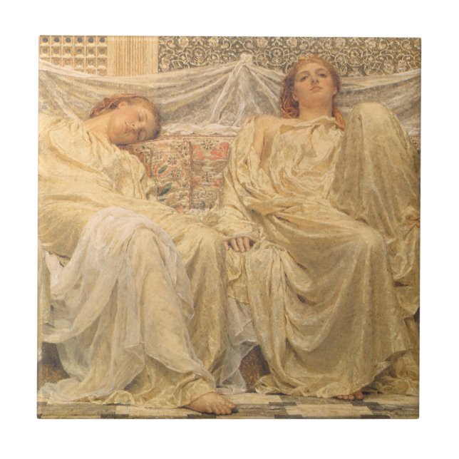 Dreamers by Albert Joseph Moore, Victorian Art Ceramic Tile (Front)