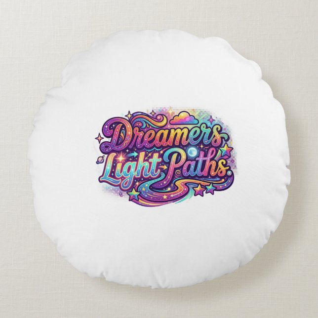 Dreamers Light Paths Round Cushion (Front)