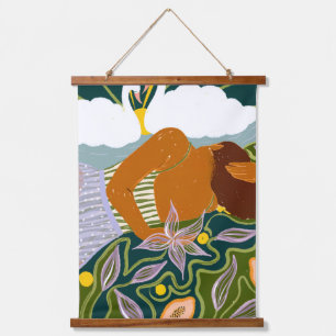Dreamer's Swan Clouds Hanging Tapestry