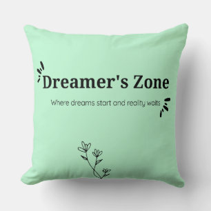 Dreamer's Zone Throw Pillow Minimalistic Pastel 