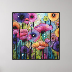 Dreamfield Dance Abstract Poppy Art Canvas Print
