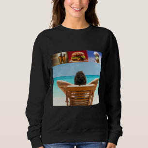 Dreaming about sleeping on the beach with beer ham sweatshirt