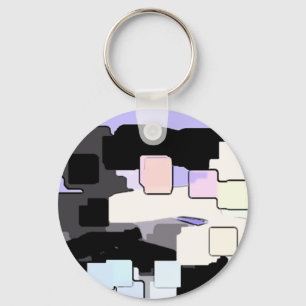 "Dreaming Blue" Geometric Art Key Ring