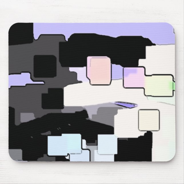 "Dreaming Blue" Geometric Art Mouse Pad (Front)