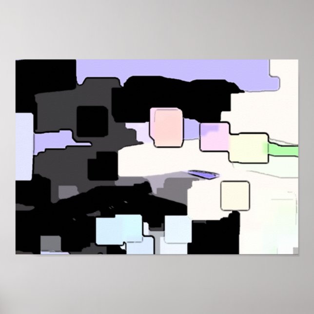 "Dreaming Blue" Geometric Art Poster (Front)