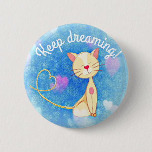Dreaming Cat 6 Cm Round Badge