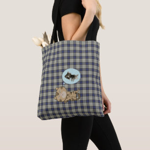 Dreaming cat tote bag
