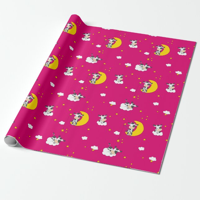 Dreaming Cow Wrapping Paper (Unrolled)