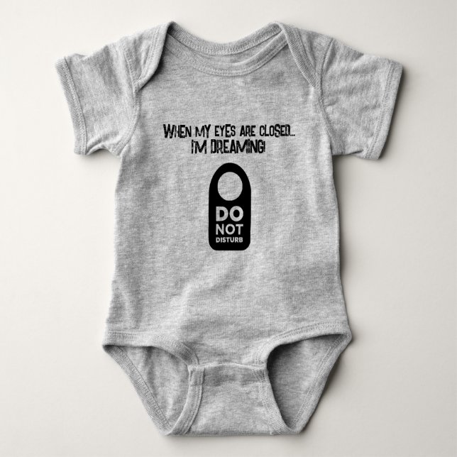 Dreaming... EYES closed Baby Bodysuit (Front)