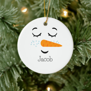 Dreaming Frosty the Snowman Ceramic Ornament
