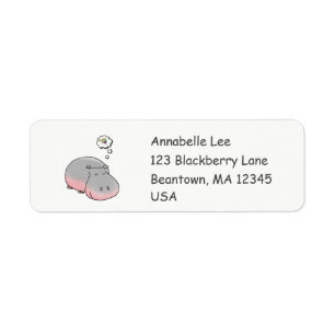 Dreaming  Hippo Return Address Label