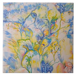 Dreaming in Colour abstract Ceramic Tile