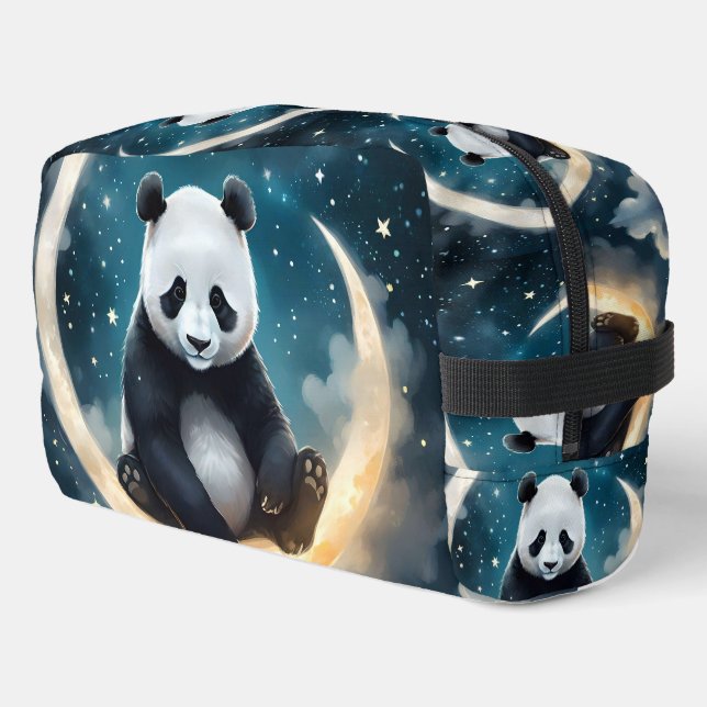 Dreaming in Moonlight: Panda's Celestial Serenade Dopp Kit (Left Corner)