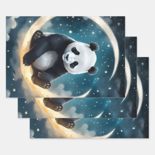 Dreaming in Moonlight: Panda's Celestial Serenade Wrapping Paper Sheet