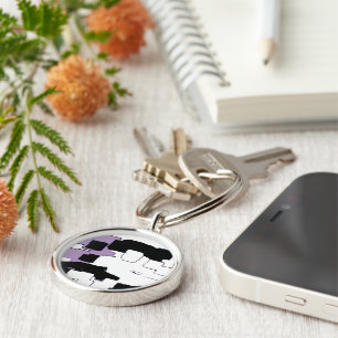 "Dreaming in Purple" Geometric Art Key Ring