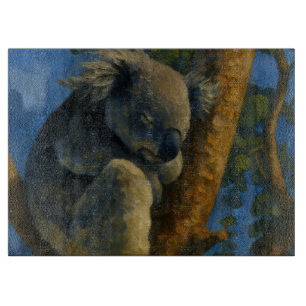 Dreaming in the Eucalyptus – Sleeping Koala Art Cutting Board