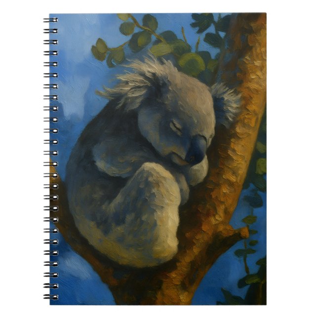 Dreaming in the Eucalyptus – Sleeping Koala Art Notebook (Front)