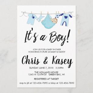 Dreaming it's a boy invitation