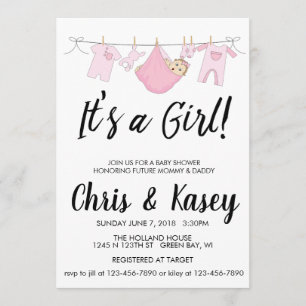 Dreaming it's a girl invitation