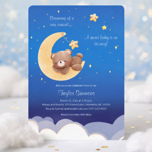 Dreaming New Arrival Teddy Bear Moon Invitation