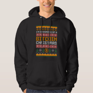 Dreaming of a BITCOIN CHRISTMAS Faux Knit Pattern Hoodie