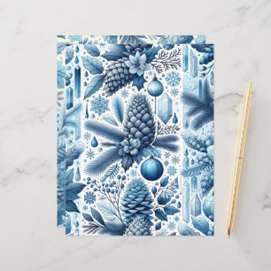 Dreaming of a Blue Winter Scrapbook Paper