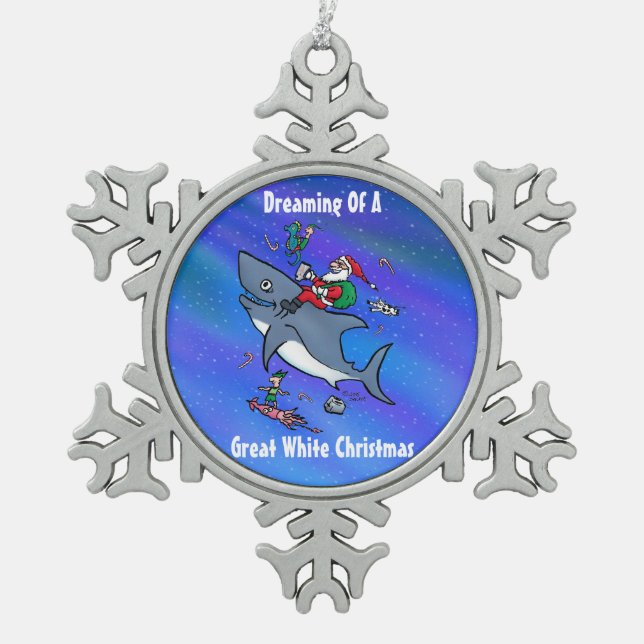 Dreaming of  a Great White Christmas Ornament (Front)