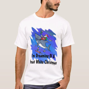 Dreaming Of A Great White Shark Christmas T-Shirt