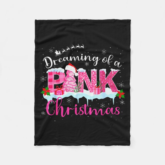 Dreaming Of A Nk Christmas Tree Cakes Santa Hat Xm Fleece Blanket (Front)
