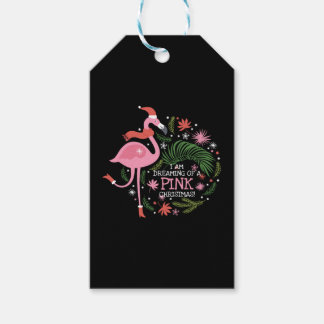 Dreaming of a pink Christmas Flamingo Festive Gift Tags