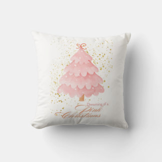 Dreaming of a Pink Christmas Throw Pillow