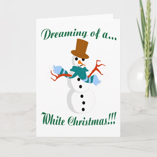 Dreaming Of A White Christmas Greetings Card (Front)