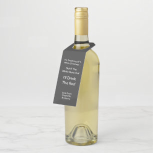 Dreaming of a white Christmas Personalised Bottle Tag