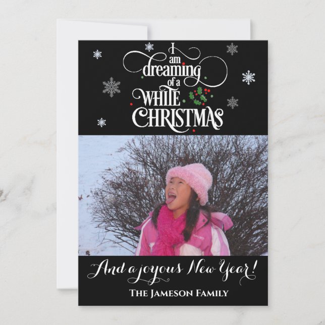 Dreaming Of A White Christmas Photo Holiday Card (Front)