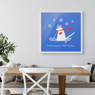 Dreaming of a White Christmas - Ski Mouse Poster