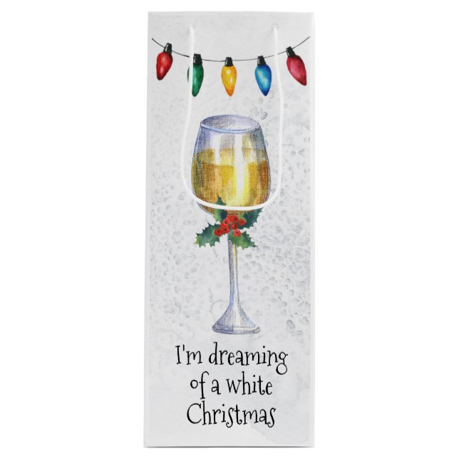 Dreaming of a White Christmas Wine Lover Gift Bag (Front)