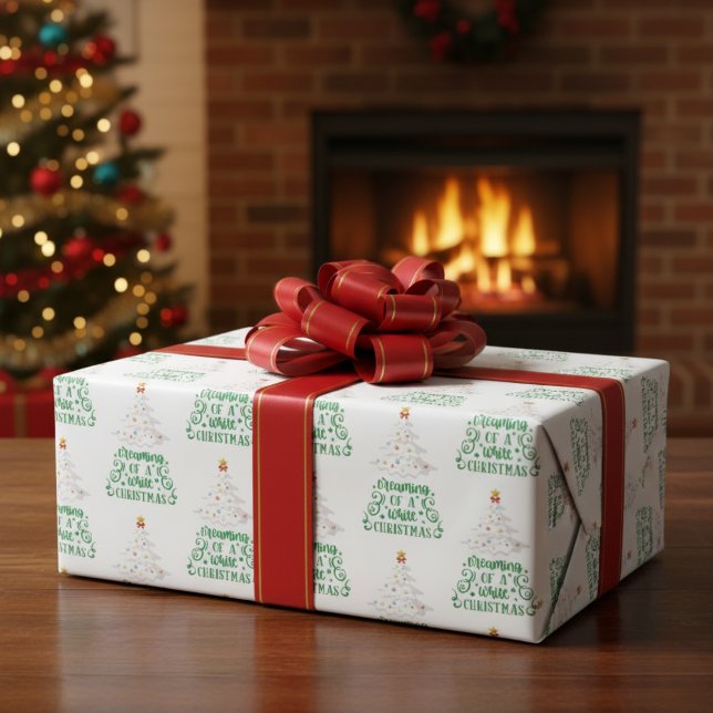 Dreaming Of A White Christmas Wrapping Paper (Dreaming Of A White Christmas Wrapping Paper)