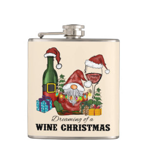 Dreaming of A Wine Christmas Hip Flask
