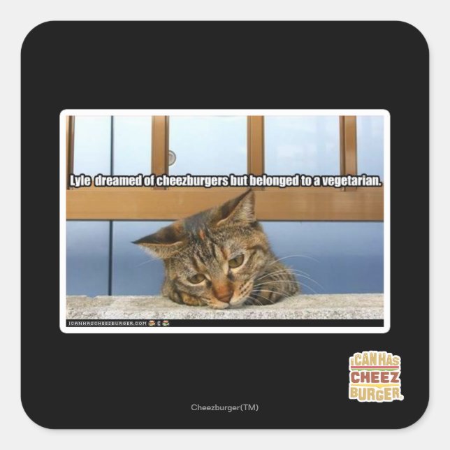 Dreaming of Cheesburgers Square Sticker (Front)