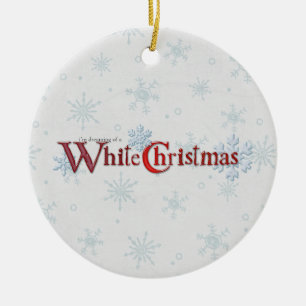 Dreaming of Christmas Snow Ceramic Ornament