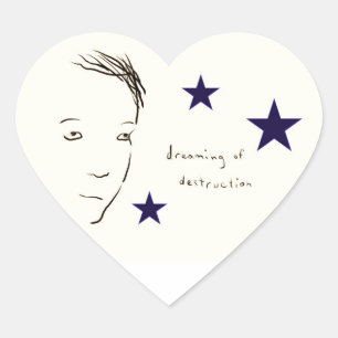 dreaming of destruction heart sticker