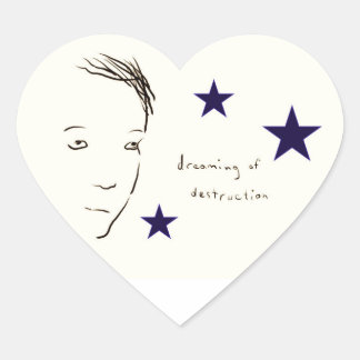 dreaming of destruction heart sticker