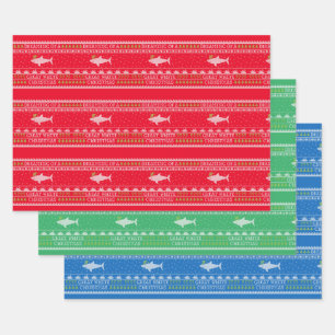 Dreaming Of Great White Shark Ugly Sweater Wrapping Paper Sheet