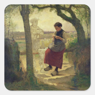 Dreaming of her Love, 1901 Square Sticker