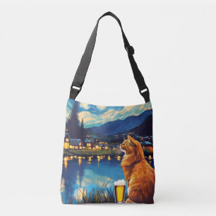 Dreaming of Hops and Stars   Cat Starry Night Crossbody Bag