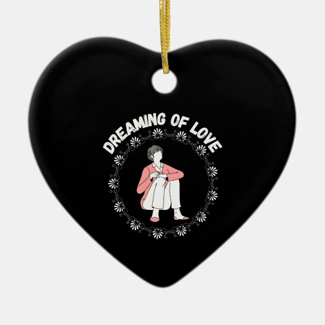 Dreaming of Love Ceramic Ornament (Front)