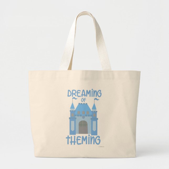 Dreaming Of Theming Funny Theme Park Cartoon Large Tote Bag (Front)